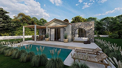 Yalıçiftlik'te Şömineli, Havuzlu, Yerden Isıtmalı 4+1 Müstakil Villa