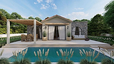 Yalıçiftlik'te Şömineli, Havuzlu, Yerden Isıtmalı 4+1 Müstakil Villa